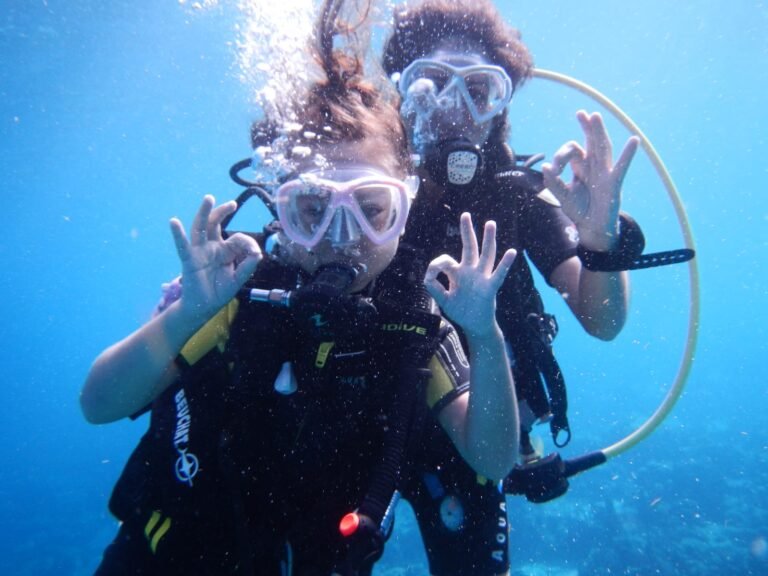 Plongée en famille en Guadeloupe avec signe OK sous l’eau