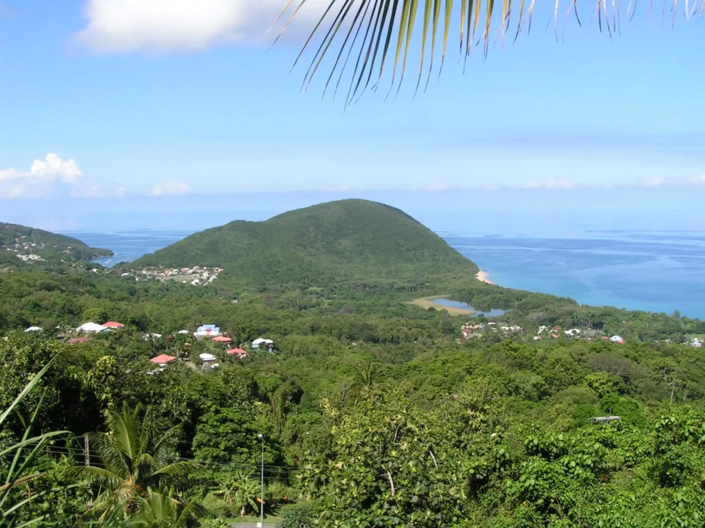 Vue sur le Gros Morne depuis caféière Deshaies en Guadeloupe