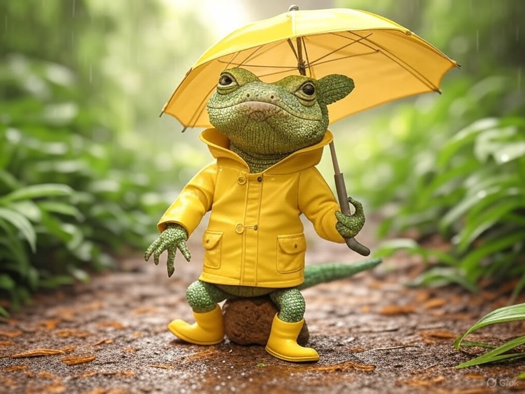 lézard en ciré jaune