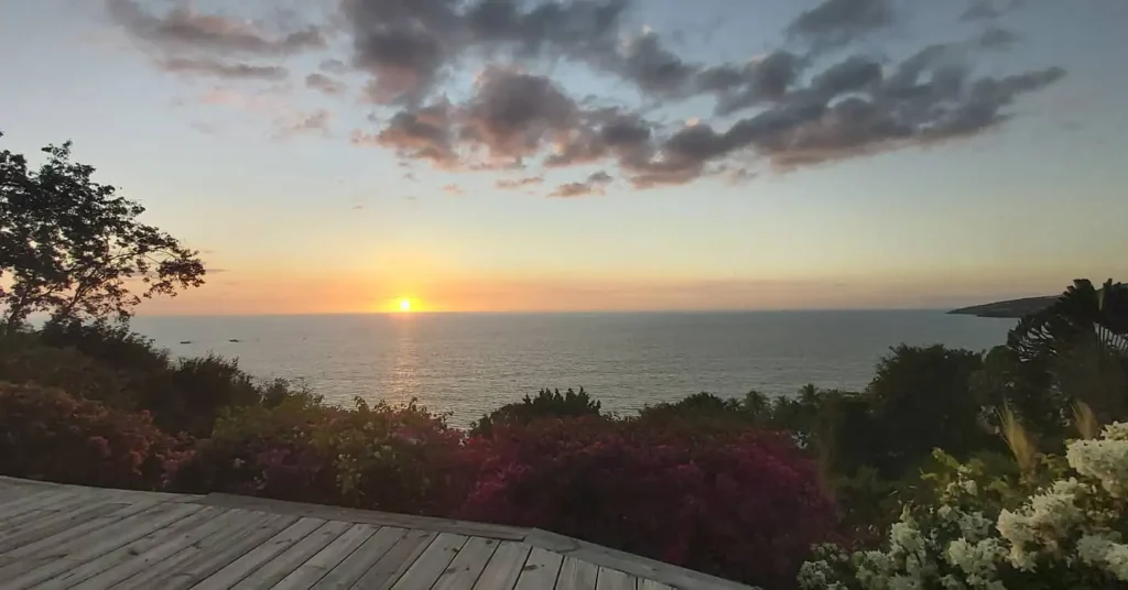 Coucher de soleil sur Kaz Anne Guadeloupe