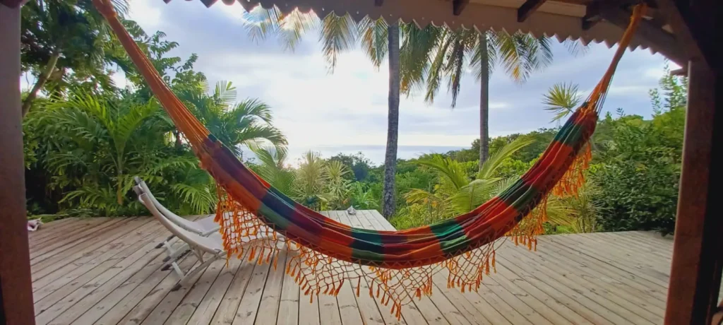 Le hamac du Bungalow Gwo-Roch Acomat Bellevue Pointe-Noire Guadeloupe