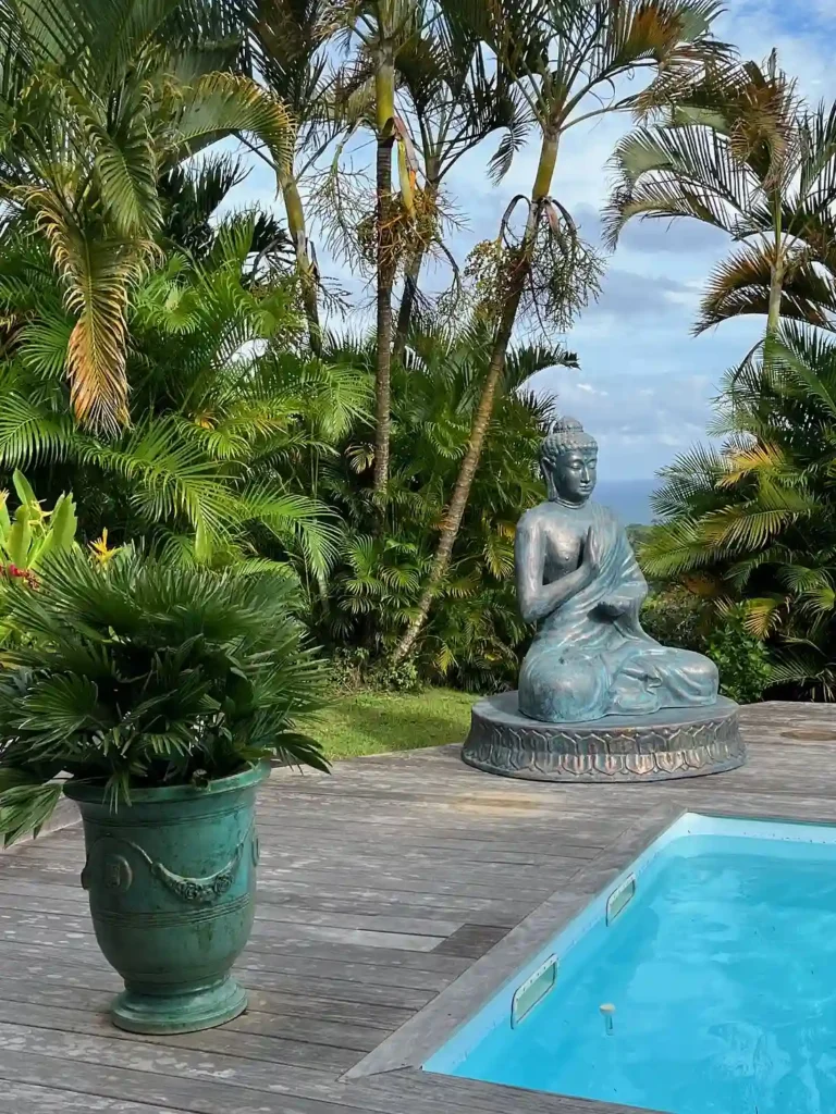 Ambiance Zen au bord de la piscine Habitation Tara Capesterre Belle-Eau Guadeloupe