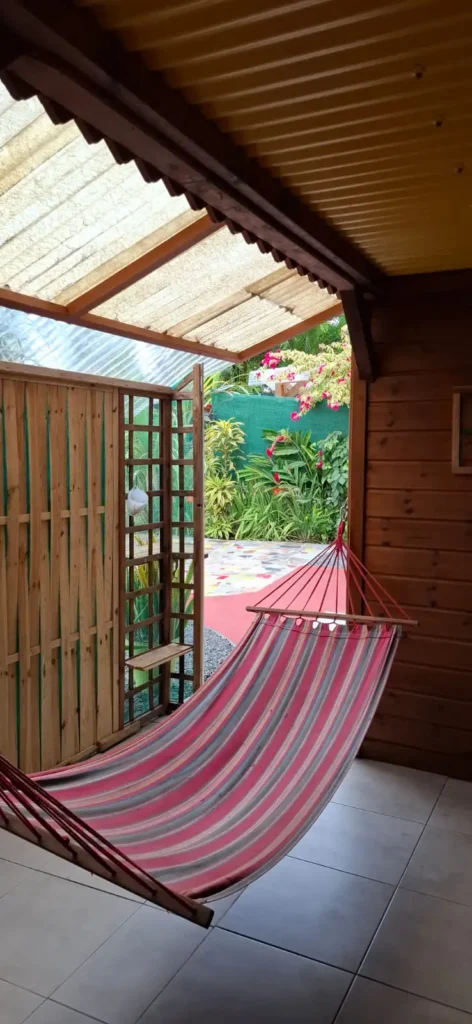 Espace détente au Gîte Meline à Fetay Jaune Baie-Mahault Guadeloupe